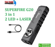 đèn pin Superfire G20 2 Led + Laser 3 in 1