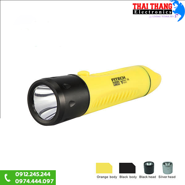 Yellow Fitech F8 Cree XML2 LED Rechargeable Diving Light Flashlight Torch 